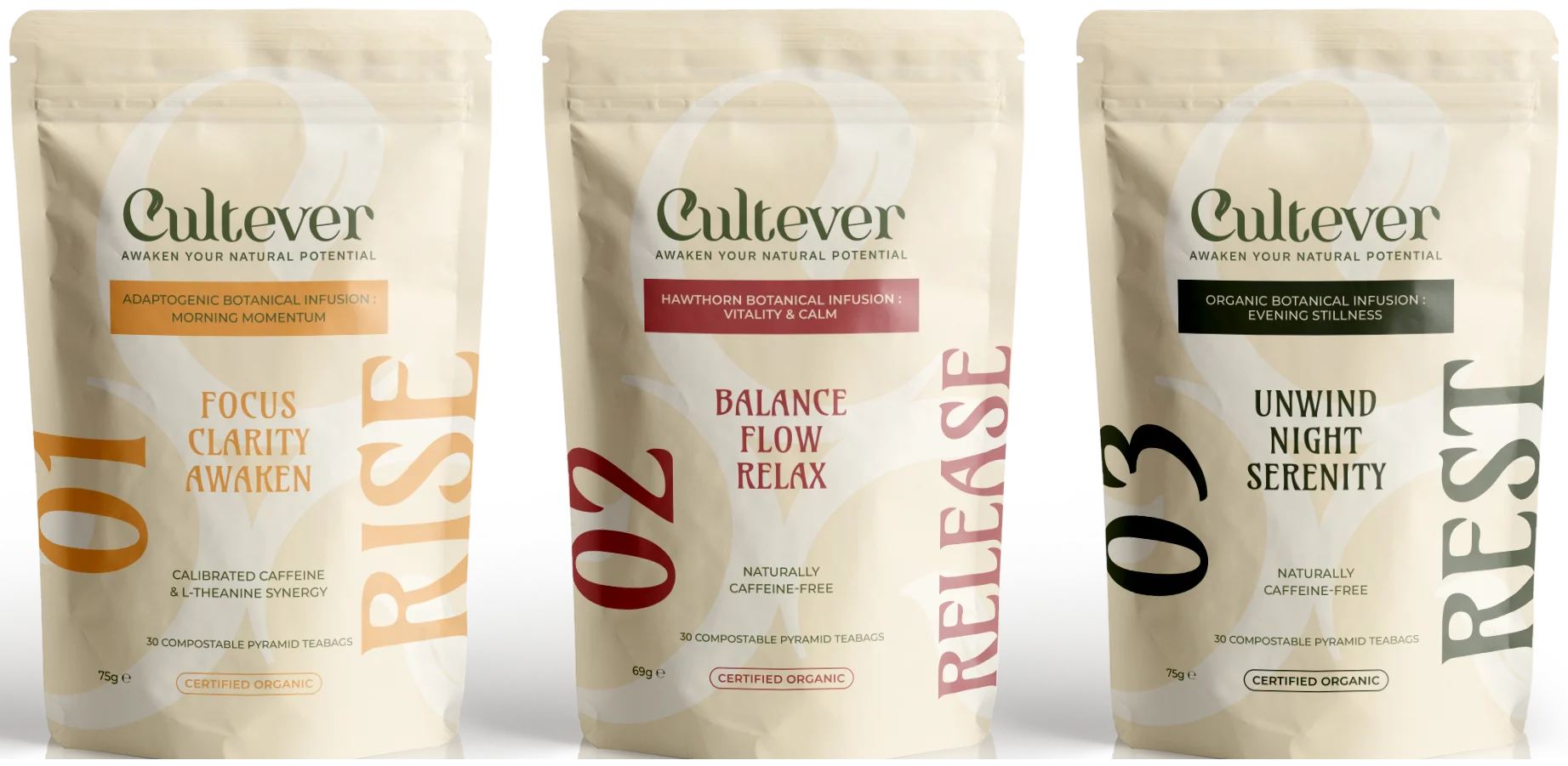 Cultever Rise, Release and Rest pouches